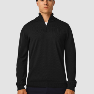 Premium Merino Half Zip Black
