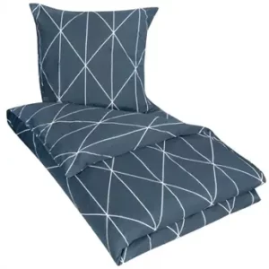 SENGETØJ 140X200 CM – GRAPHIC BLUE SENGESÆT – 100% BOMULDS SENGETØJ