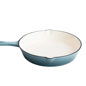 Støbejerns stegepande, emaljeret, Artic Blue